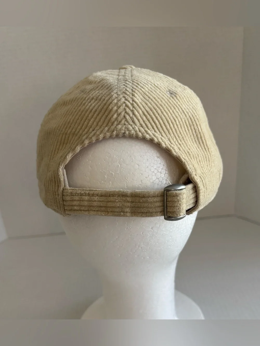 Jean Michel Basquiat Rare Corduroy Strap Back Dad Cap - Beige All Cotton
